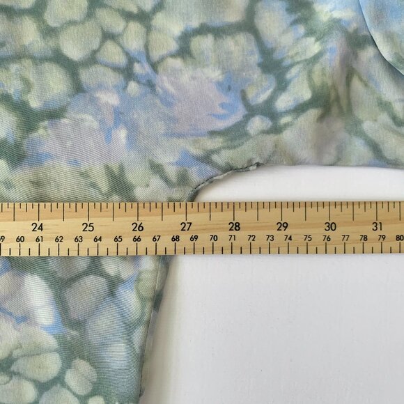 Aritzia Wilfried Silk Abstract Print Shirt Dress Tunic Green Blue Cottagecore - Picture 8 of 13